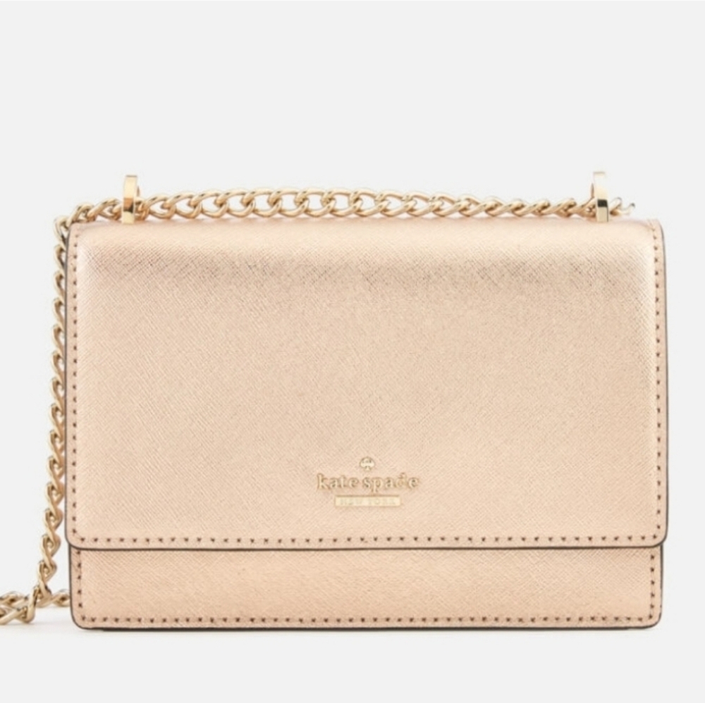 NWOT Kate Spade ♠️ Cameron Metallic Chain-Link Convertible Bag + Dustbag
